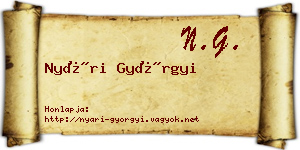 Nyári Györgyi névjegykártya